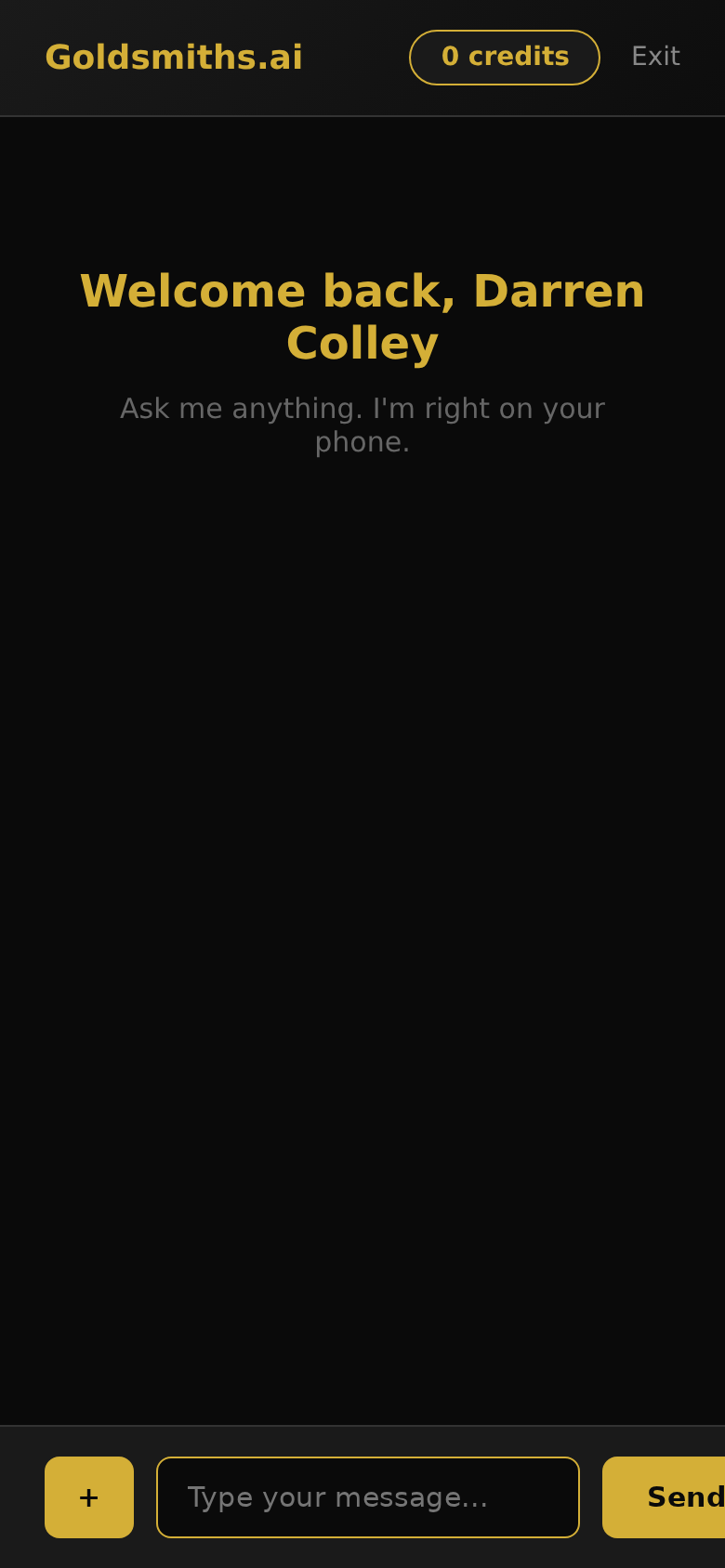 Goldie AI chat screen
